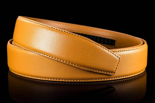 Eleganter Gürtelriemen ohne Löcher aus Leder in Hellbraun