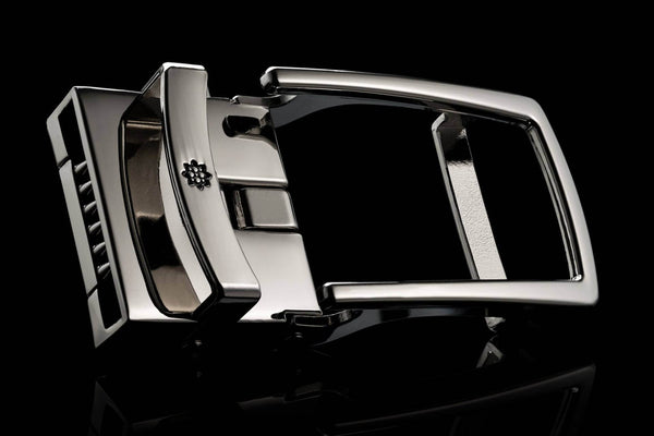 Offene Schnalle für elegante Gürtel ohne Löcher in Chrom