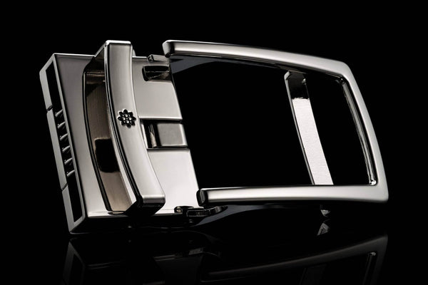 Offene Schnalle für breite Gürtel ohne Löcher in Chrom